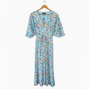 New Alexia Admor, August Midi Dress Baby Blue, Halogen Garden Floral Print, Sz 6
